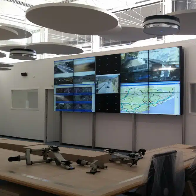 Mur d&rsquo;écrans de surveillance