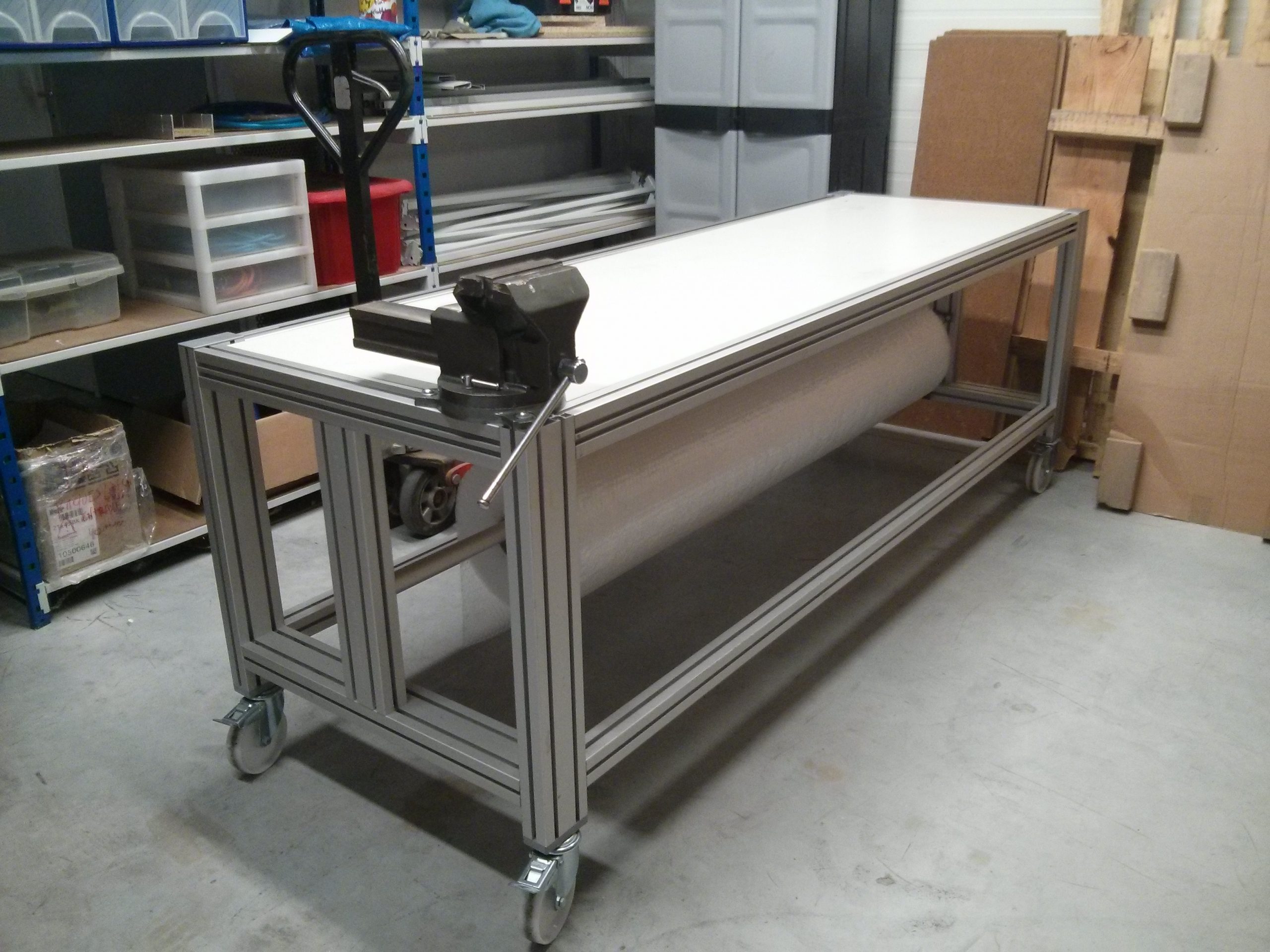 table d'atelier et emballage